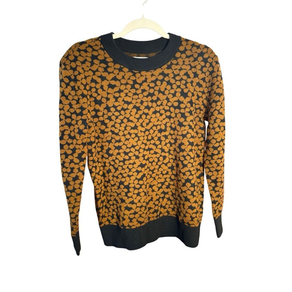 Daily Ritual Ultra-Soft Jacquard Crewneck Pullover Sweater Brown‎ & Black